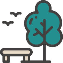 Icon: tree and bench