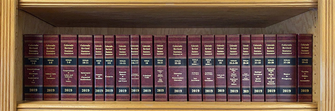 Colorado Revised Statutes books on shelf