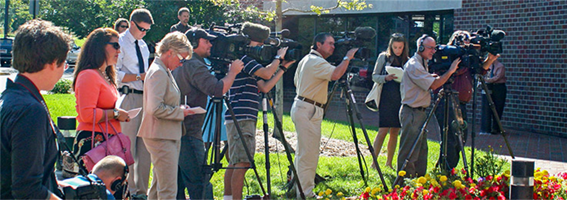 media attending press conference