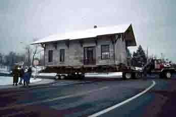 Denver & Rio Grande Depot 1984 moving building to Crestline Avenue 1984