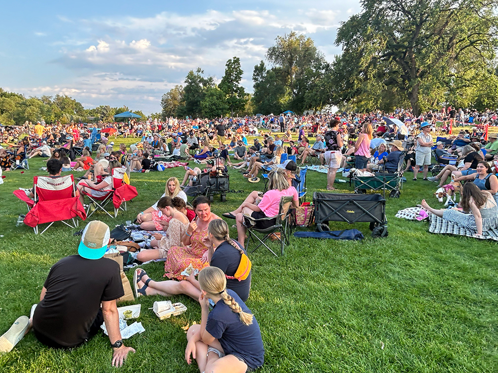 residents enjoying an outdoor concert