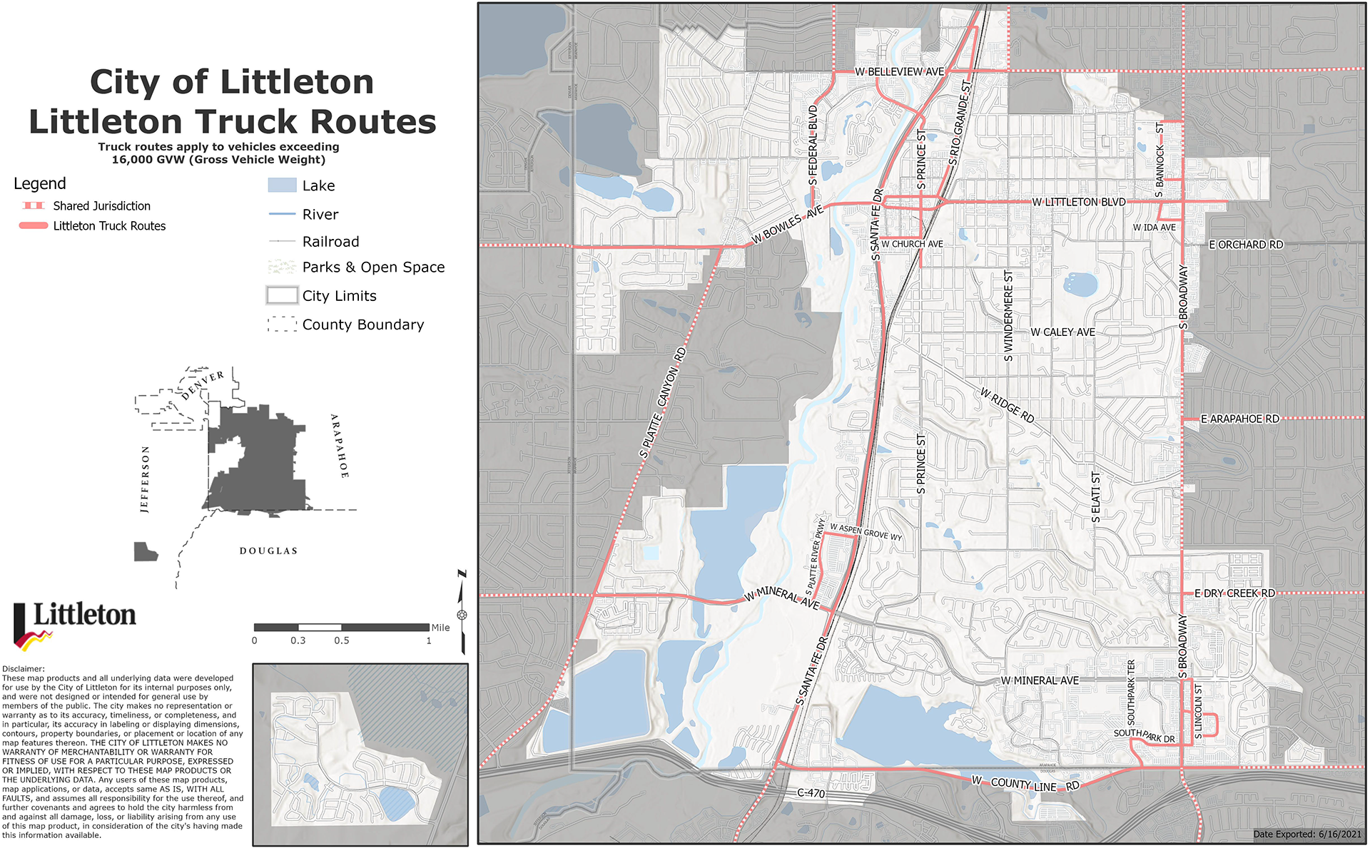 Littleton Truck Routs Map 2021