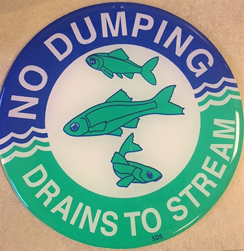 No dumping drains to stream