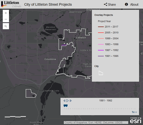 Past street projects map