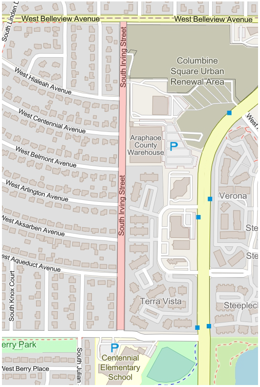 Irving St map