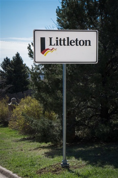 A Littleton Street sign at the boundaries of the City of Littleton.