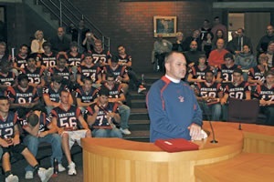 City council honors the Heritage HS Varsity Football team after winning the State Championship