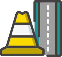 Icon: cone and road
