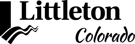 Single-color logo of Littleton, Colorado, with a stylized letter
